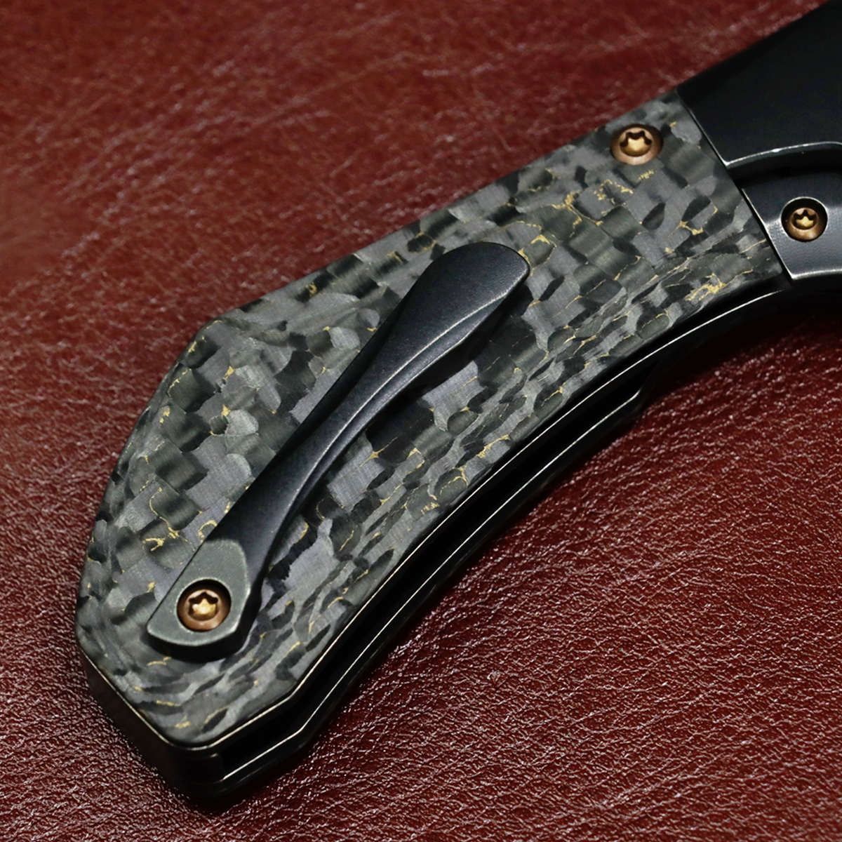 Kansept Pluto K3129A1 blackwash titanium handle and pocket clip detail