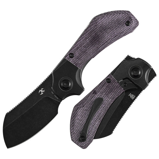 Kansept Pluto K3129A2 front view – 2.5" blackwash S90V drop point folding knife