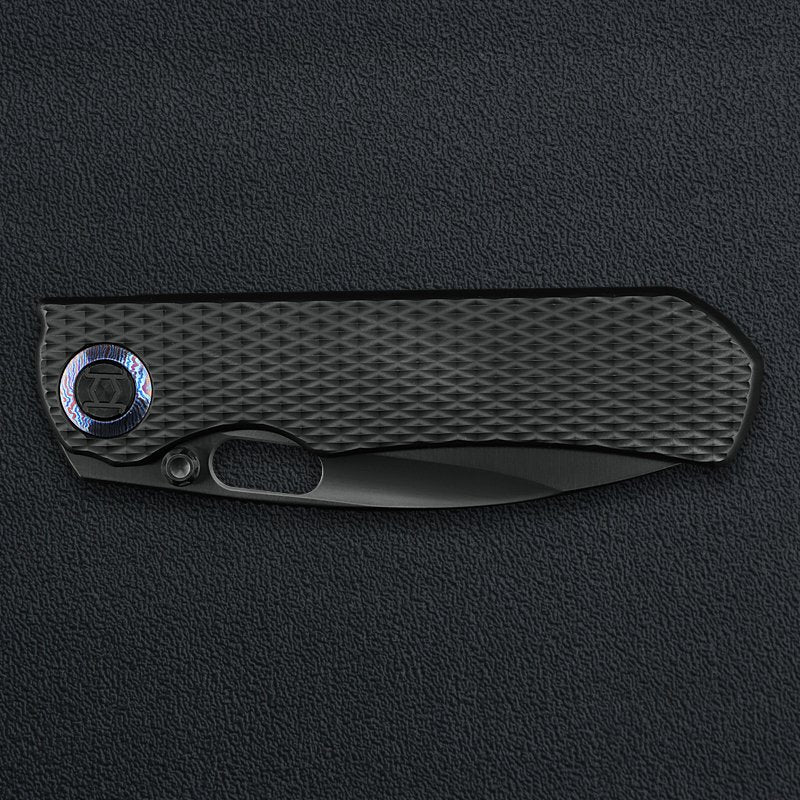 Kunwu Excalibur K709T-4 DLC black TC4 titanium handle scales