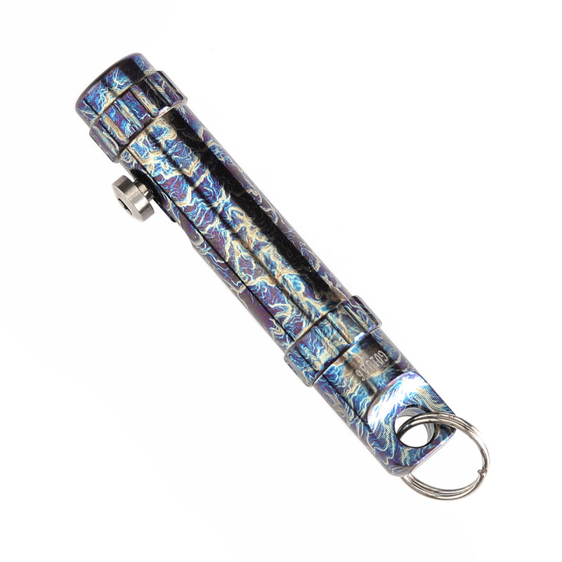 Titanium Lightning Strike Fidget Tool side view