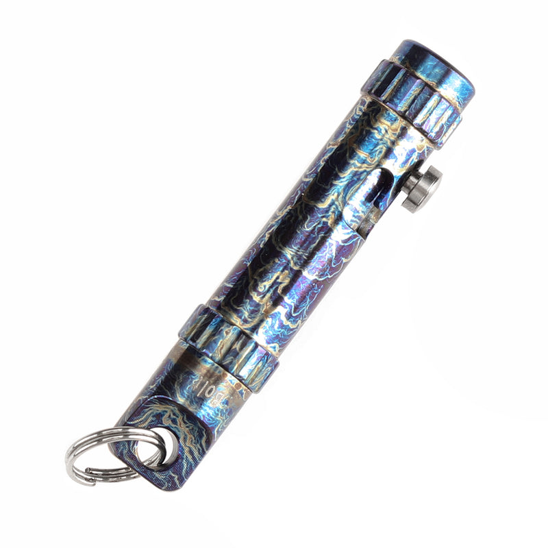 Titanium Lightning Strike Fidget Tool top view