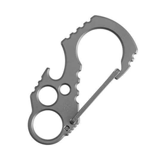 Kansept Carabiner C011A2 beadblasted titanium EDC keychain clip with built-in bottle opener