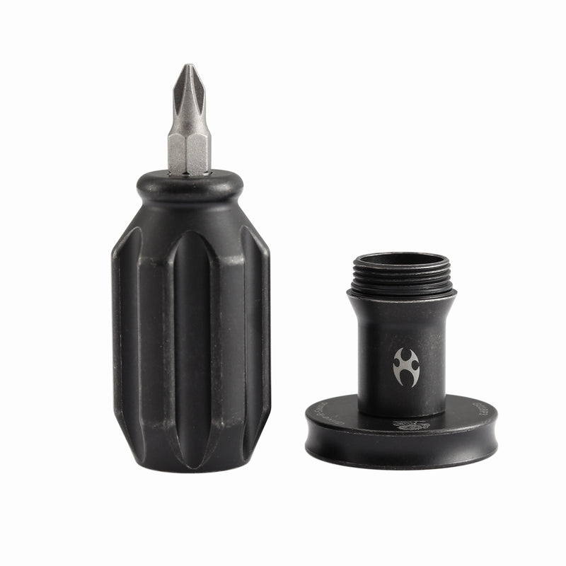 Kansept Drive-R-Saurus G018P3 – Blackwash Titanium Palm Bit Driver Multitool with Spinner Top & 10 Bits
