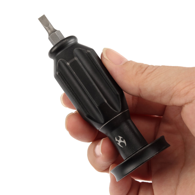 Kansept Drive-R-Saurus G018P3 – Blackwash Titanium Palm Bit Driver Multitool with Spinner Top & 10 Bits