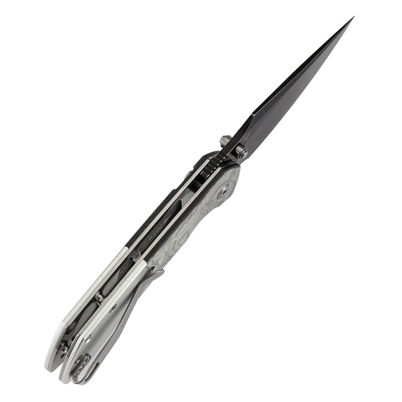 Kansept Fenrir T1034B3 – 3.45" 154CM Harpoon Button Lock Knife with G-10 & Aluminum Foil Handle