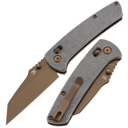 Kansept Main Street T1015V11 – 3.36" 154CM Wharncliffe Crossbar Lock Knife with Black Micarta Handle