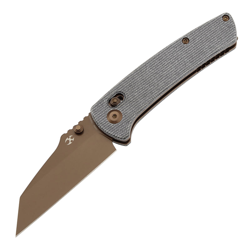 Kansept Main Street T1015V11 – 3.36" 154CM Wharncliffe Crossbar Lock Knife with Black Micarta Handle