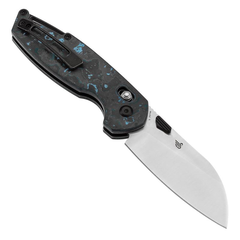 Kansept Model 6 K1022V4 – 3.1" CPM S35VN Sheepsfoot Crossbar Lock Knife with Arctic Storm Carbon Fiber Handle