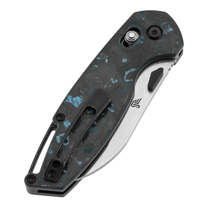 Kansept Model 6 K1022V4 – 3.1" CPM S35VN Sheepsfoot Crossbar Lock Knife with Arctic Storm Carbon Fiber Handle