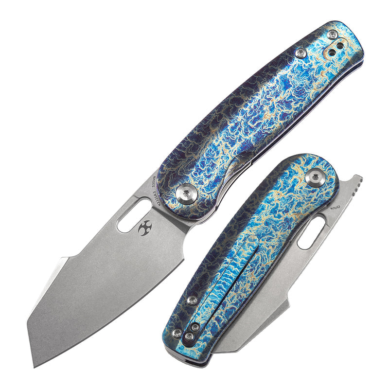 Kansept Orlok K2111A3 folding knife with lightning strike titanium handle