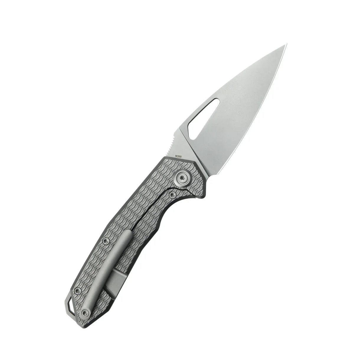 KB Coeus Outdoor Folding Knife 3.11" M390 Spear Point Blade Gray Titanium Handle KB286C