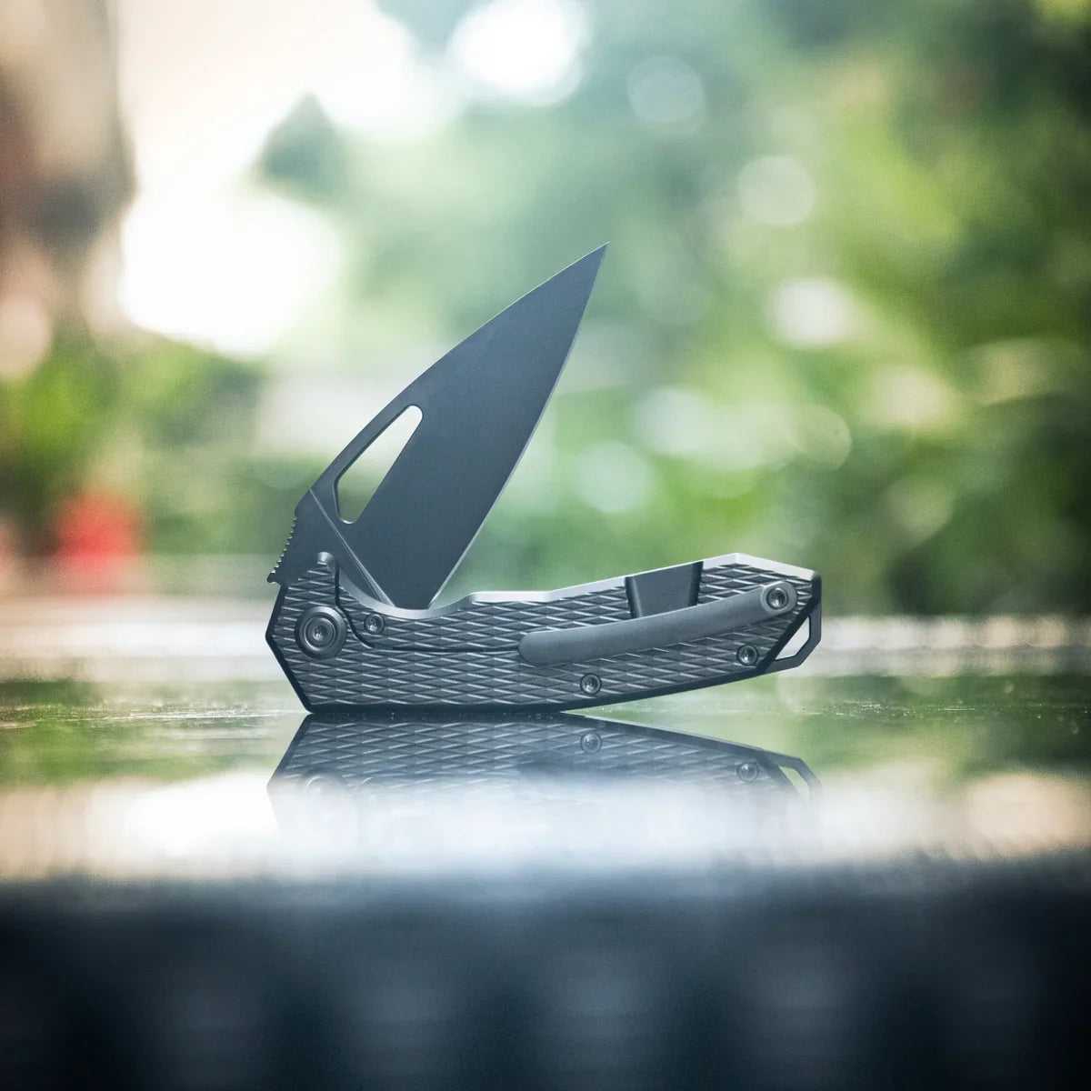 KB Coeus Outdoor Folding Knife 3.11" M390 Spear Point Blade Flame Titanium Handle KB286D