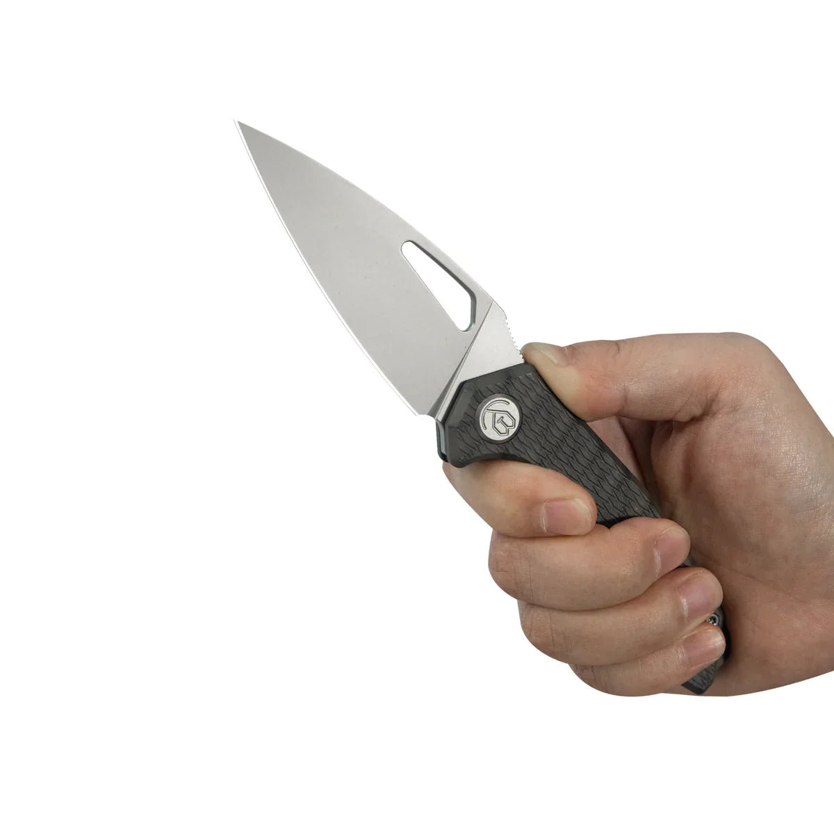 KB Coeus Outdoor Folding Knife 3.11" M390 Spear Point Blade Flame Titanium Handle KB286D