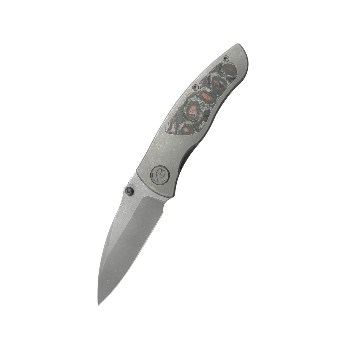 KB Vertigo Folding Knife 3.11" S35VN Wharncliffe Blade Darkwash Titanium with Santa Clara CF Inlays KB258A