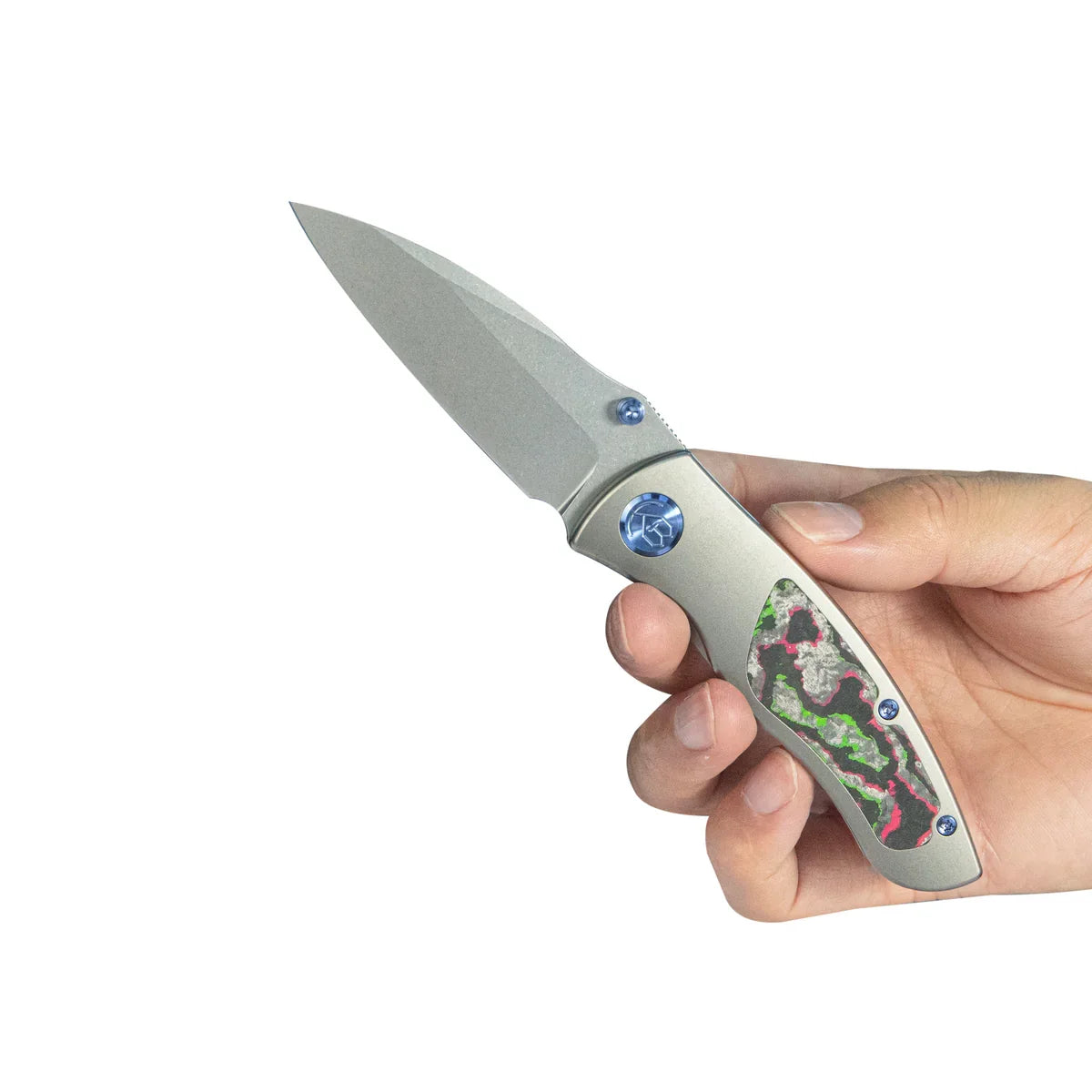 KB Vertigo Folding Knife 3.11" S35VN Wharncliffe Blade Gray Titanium Handle w/ Carbon Fiber Inlays KB258B