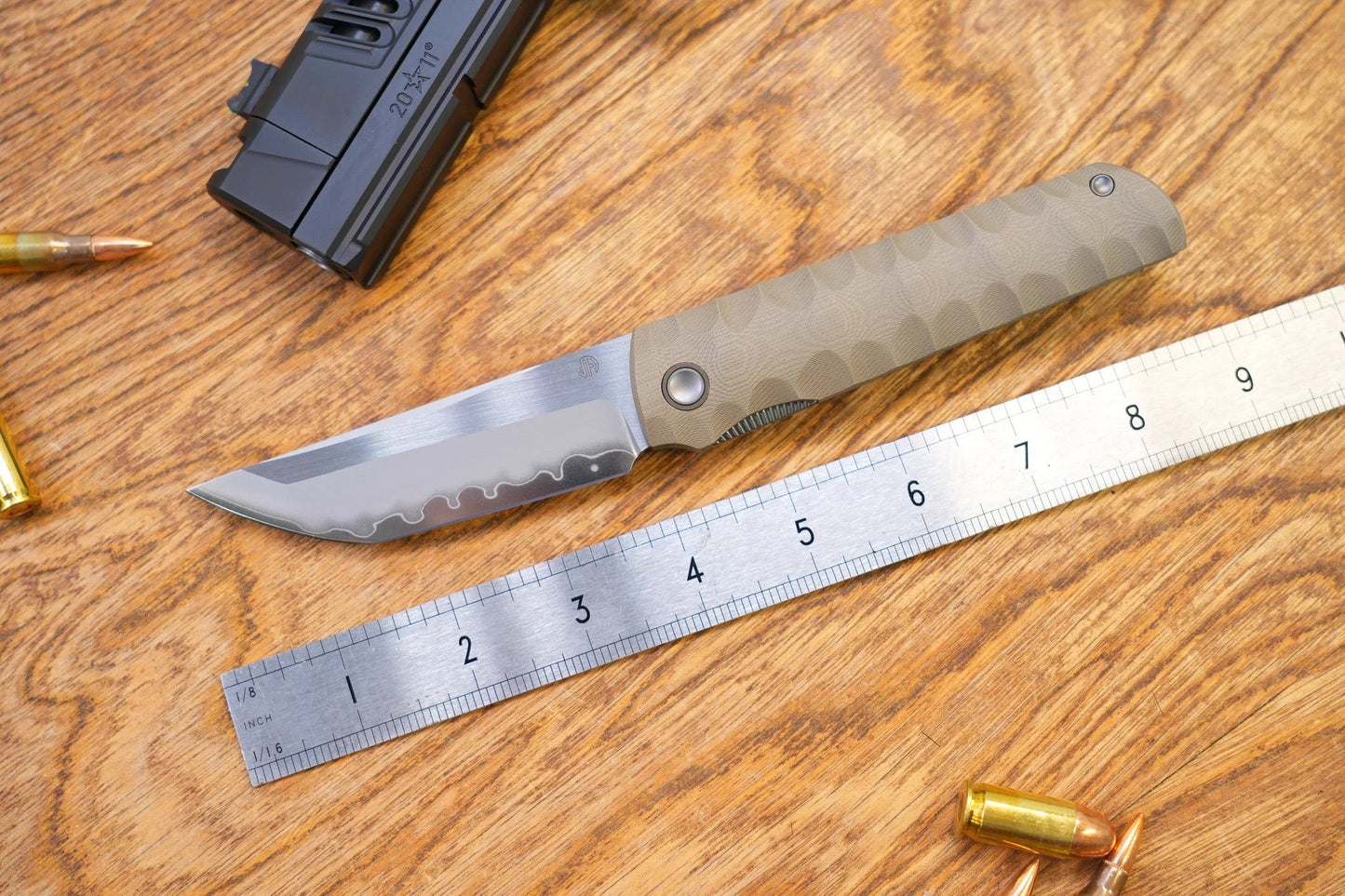 North Mountain Blade Kick Stop Chop Plus – 4" Tanto SLD-Magic Blade | Desert Tan G10 Handle