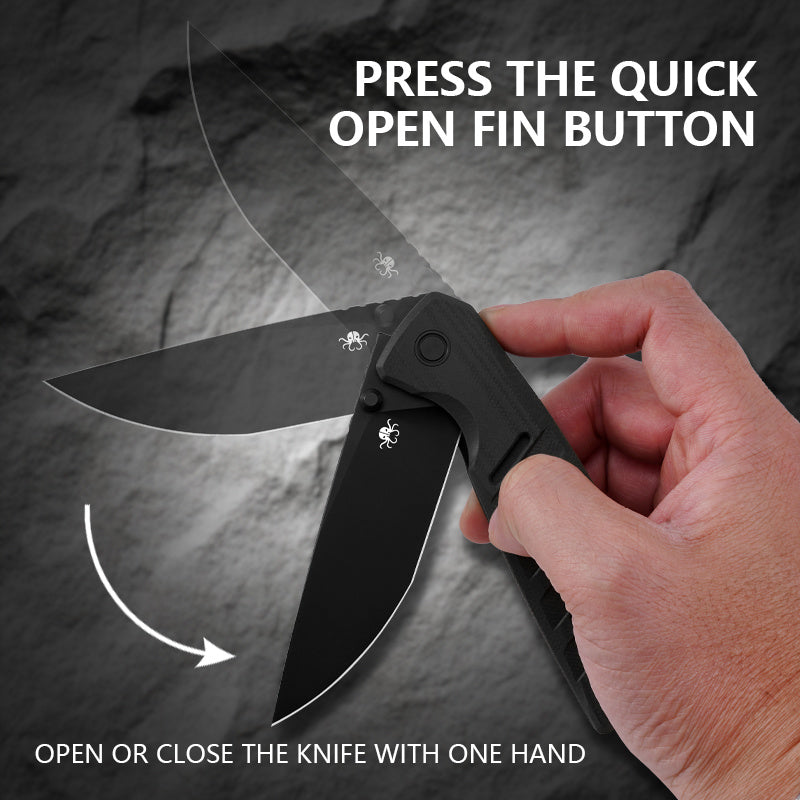Klaken Ranger KL-03-BlackG10 one-hand flipper opening