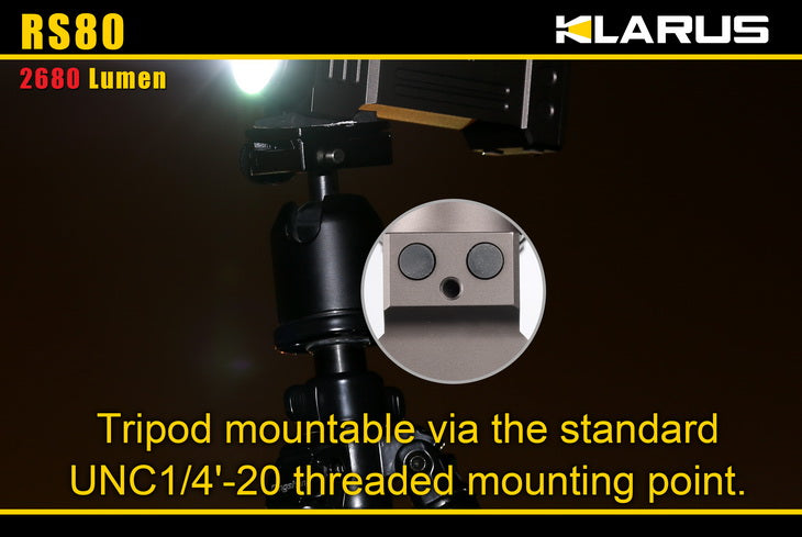 Klarus RS80 2680 Lumen Triple CREE XM-L U2 LED Rechargeable Flashlight