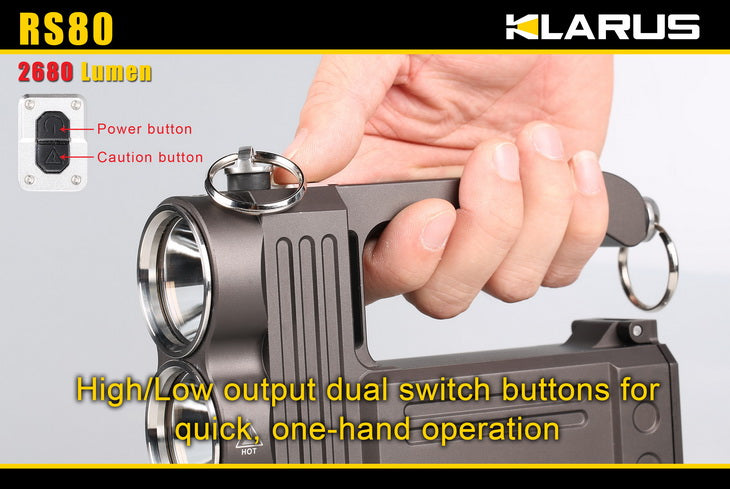 Klarus RS80 2680 Lumen Triple CREE XM-L U2 LED Rechargeable Flashlight