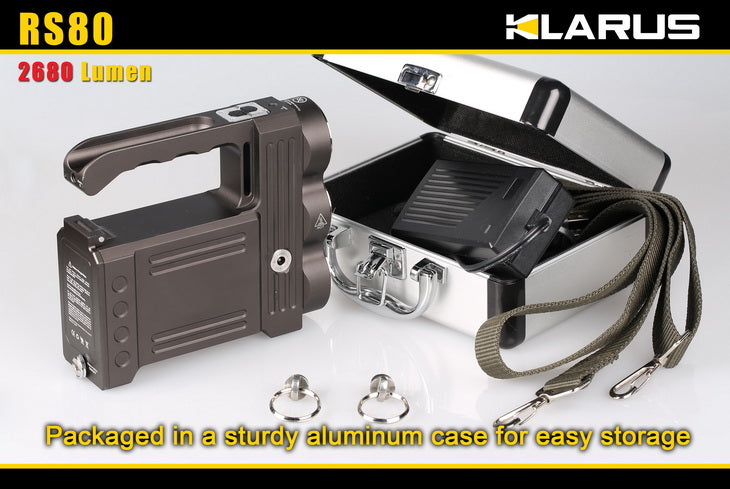 Klarus RS80 2680 Lumen Triple CREE XM-L U2 LED Rechargeable Flashlight
