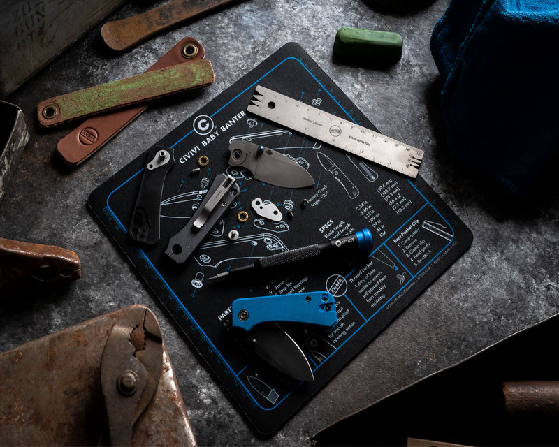 Knafs CIVIVI Shop Mat Mouse Pad KNAFS-00045 – Baby Banter 9x9" Desk & Knife Maintenance Mat