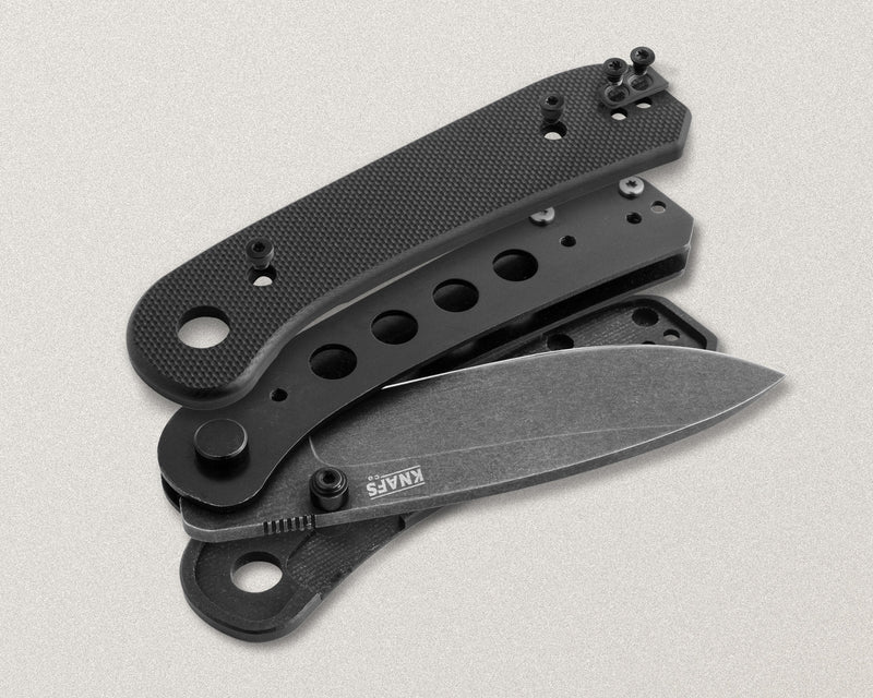 Knafs Lander 1 KNAFS-00065 – 2.75" D2 Drop Point Pocket Knife with Blue G10 Handles