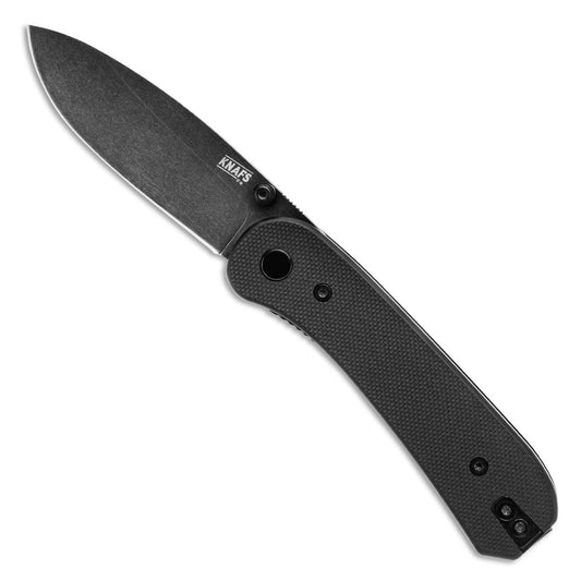 Knafs Lander 1 KNAFS-00066 â€“ 2.75" D2 Drop Point Pocket Knife with Black G10 Handles