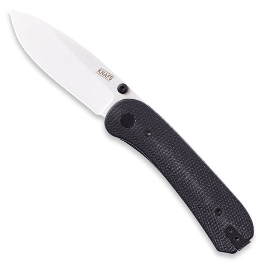 Knafs Lander 1 KNAFS-00532 – 2.75" 14C28N Drop Point Pocket Knife with Contoured Black Micarta