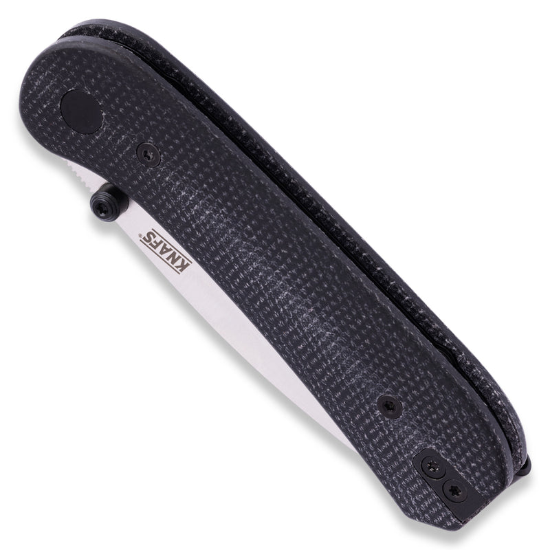 Knafs Lander 1 KNAFS-00532 – 2.75" 14C28N Drop Point Pocket Knife with Contoured Black Micarta