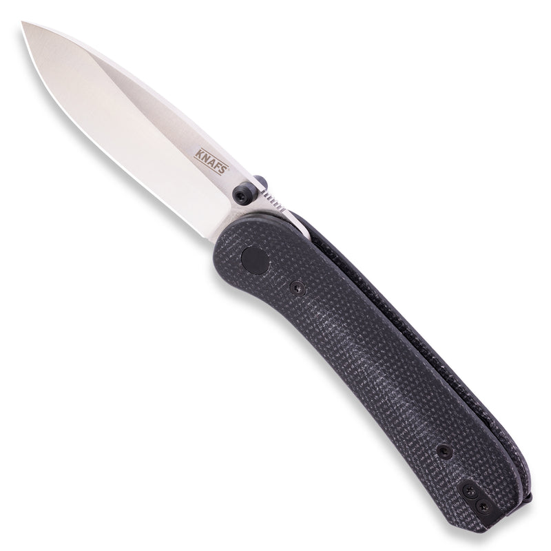 Knafs Lander 1 KNAFS-00532 – 2.75" 14C28N Drop Point Pocket Knife with Contoured Black Micarta