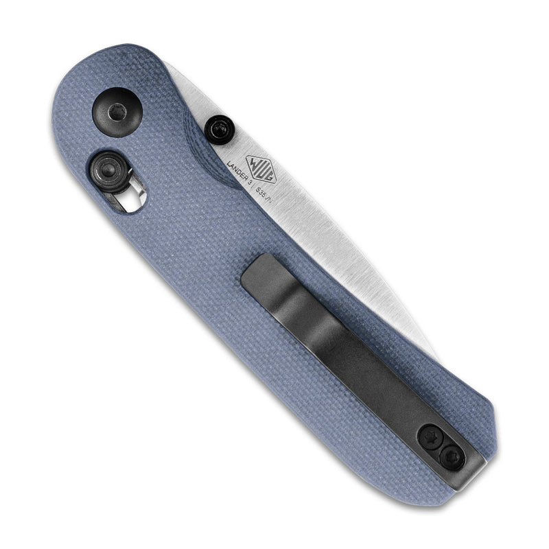 Knafs Lander 3 KNAFS-00275 – 2.75" S35VN Drop Point Pocket Knife with Horizon Blue G10 & Clutch Lock