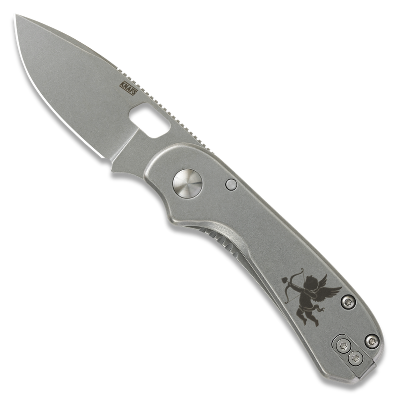 Knafs Lander 5 KNAFS-00396 2.13" 8Cr14MoV Valentine's Engraved Gray Stonewash