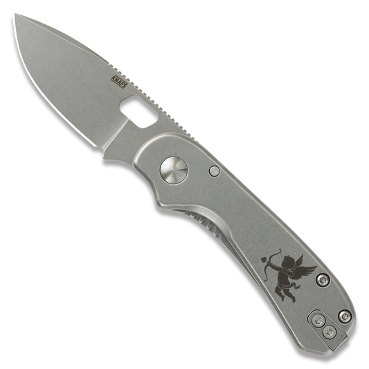Knafs Lander 5 KNAFS-00396 2.13" 8Cr14MoV Valentine's Engraved Gray Stonewash