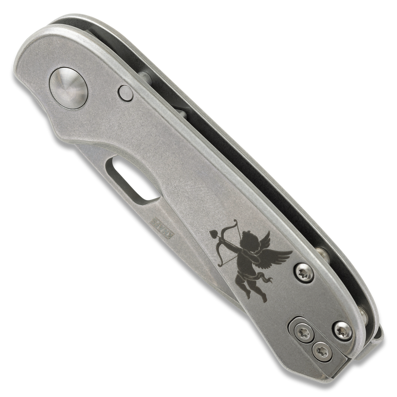 Knafs Lander 5 KNAFS-00396 2.13" 8Cr14MoV Valentine's Engraved Gray Stonewash