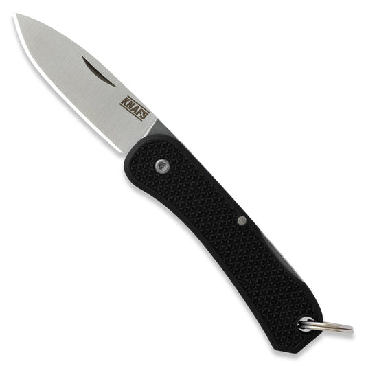 Knafs Lander 6 KNAFS-00425 – 1.55" 4034SS Drop Point Mini Keychain Knife with Black FRN