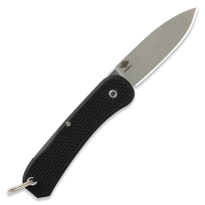 Knafs Lander 6 KNAFS-00425 – 1.55" 4034SS Drop Point Mini Keychain Knife with Black FRN