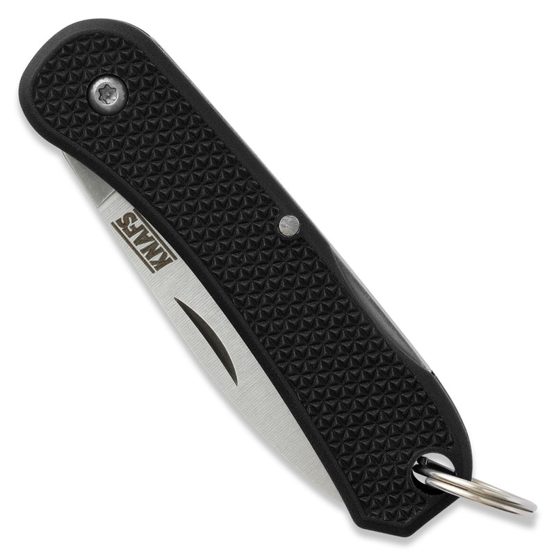 Knafs Lander 6 KNAFS-00425 – 1.55" 4034SS Drop Point Mini Keychain Knife with Black FRN