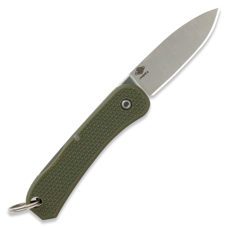 Knafs Lander 6 KNAFS-00426 – 1.55" 4034SS Drop Point Mini Keychain Knife with OD Green FRN