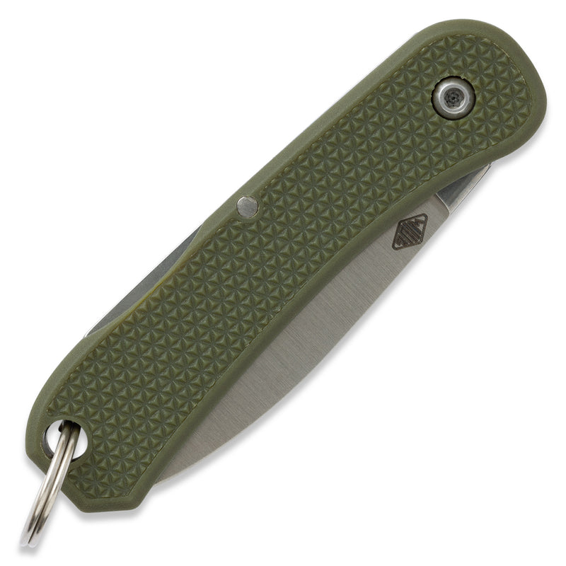 Knafs Lander 6 KNAFS-00426 – 1.55" 4034SS Drop Point Mini Keychain Knife with OD Green FRN