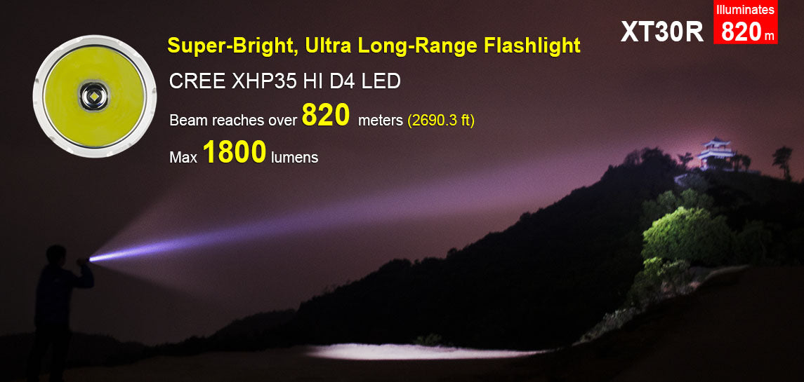 Klarus XT30R 2 x 18650 CREE XHP35 HI D4 1800 Lumen LED Flashlight