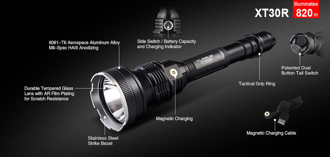 Klarus XT30R 2 x 18650 CREE XHP35 HI D4 1800 Lumen LED Flashlight