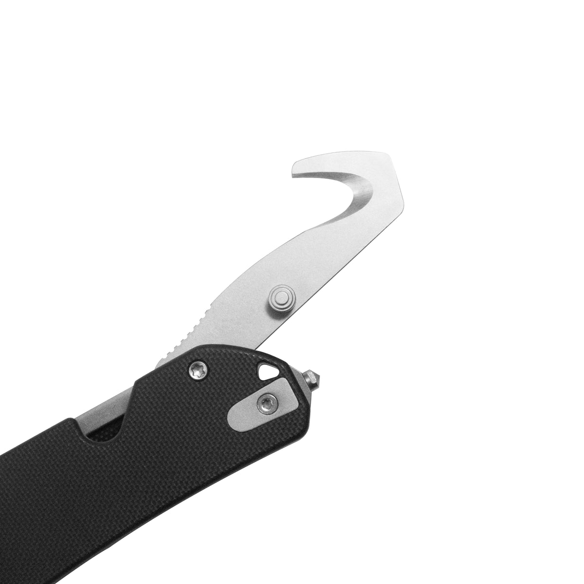 Kubey 10-8 Button Lock Folding Survival Knife 3.15" 14C28N Satin Sheepsfoot Blade Black G10 Handle KU363A