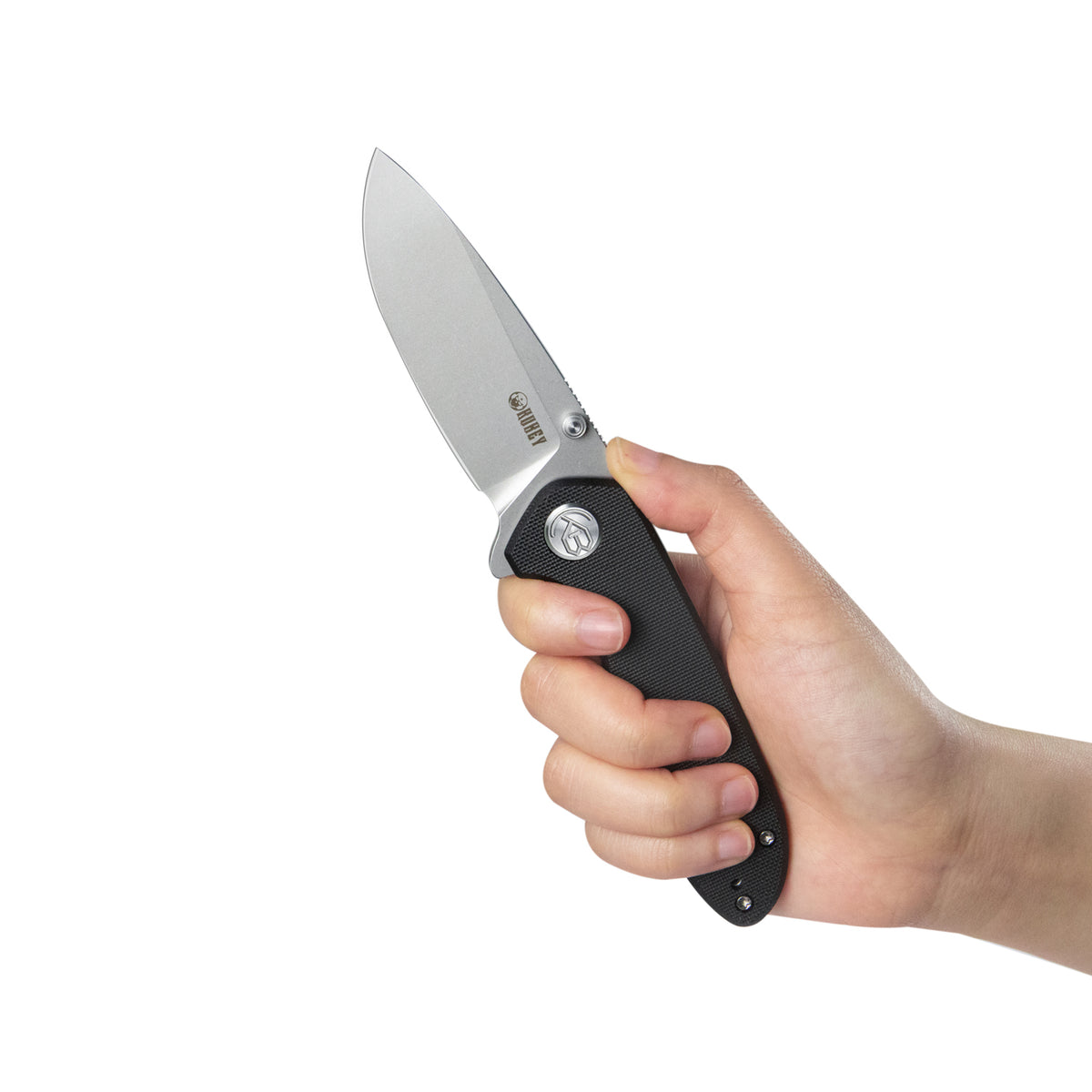 Kubey Belus KUB342A EDC Folding Knife – Black G10, 3.39″ D2 Blade