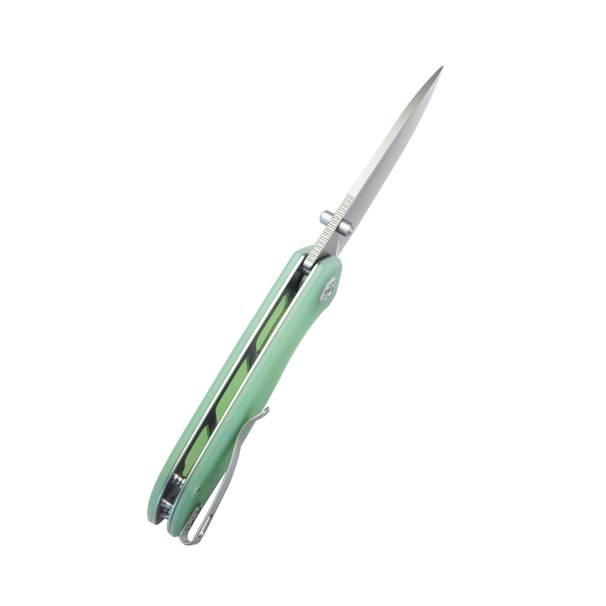 Kubey Belus KUB342F EDC Folding Knife – Jade G10, 3.39″ D2 Blade