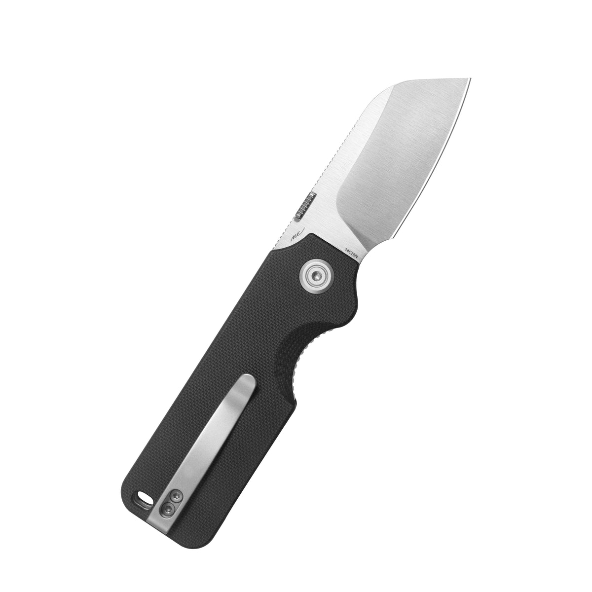 Kubey Boxer Liner Lock Flipper Folding Knife Black G10 Handle 2.48" Satin 14C28N Sheepsfoot KU407A