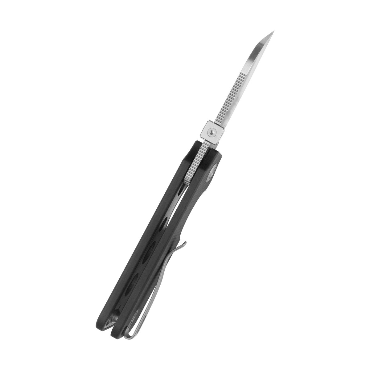 Kubey Boxer Liner Lock Flipper Folding Knife Black G10 Handle 2.48" Satin 14C28N Sheepsfoot KU407A