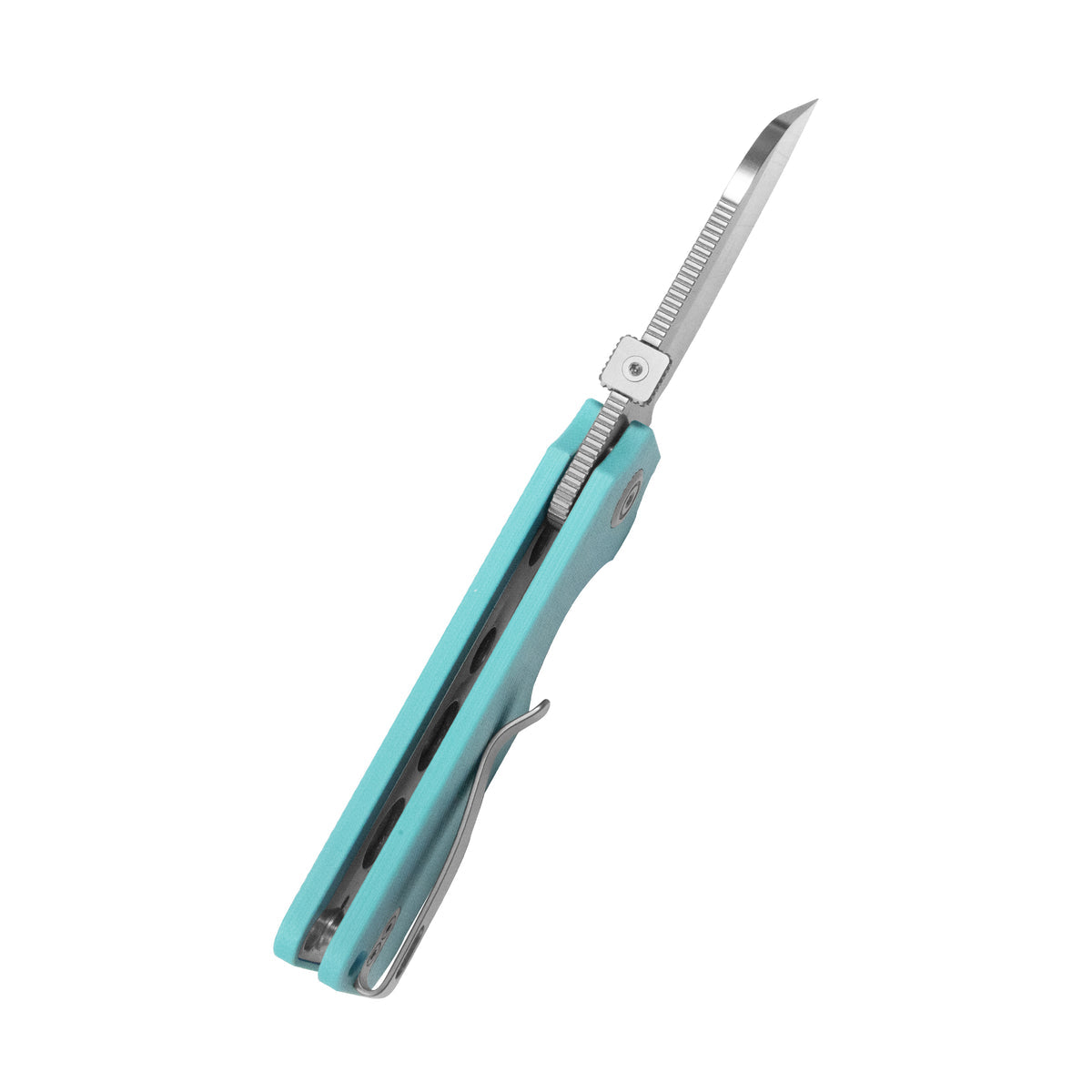 Kubey Boxer Liner Lock Flipper Folding Knife Blue G10 Handle 2.48" Satin 14C28N Sheepsfoot KU407B