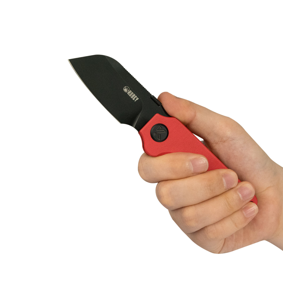 Kubey Boxer Folding Knife 3.1" 14C28N Sheepsfoot Blade Red G10 Handle KU407D