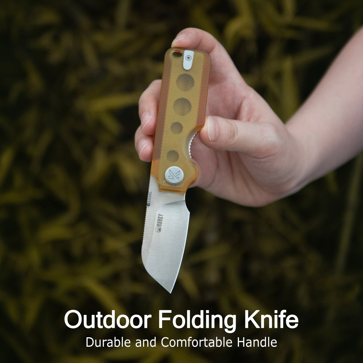 Kubey Boxer Folding Knife 3.1" 14C28N Sheepsfoot Blade White G10 Handle KU407E