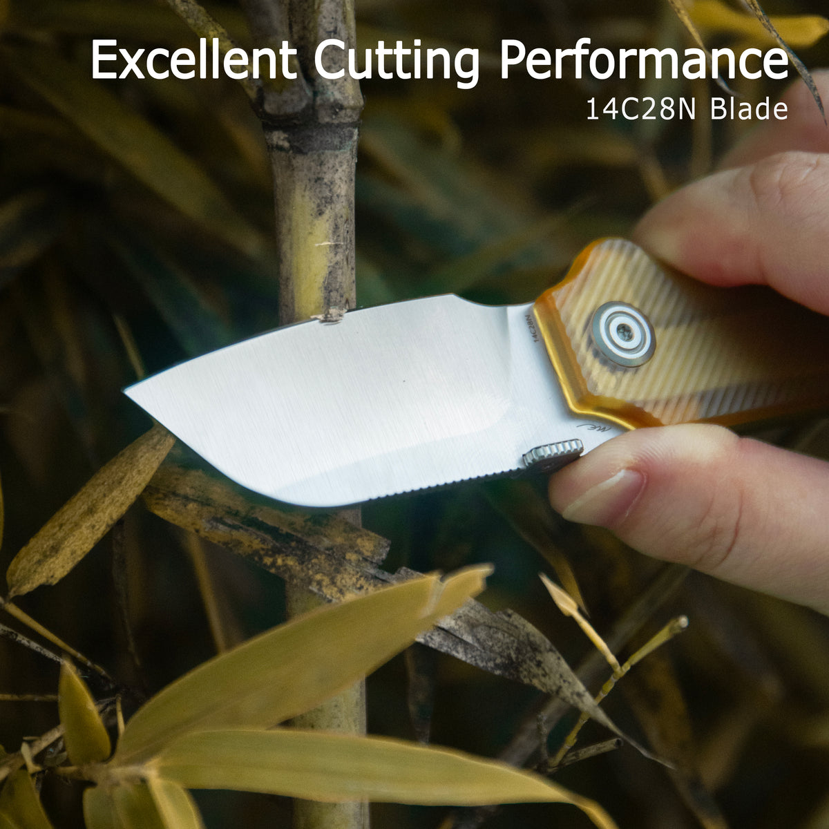 Kubey Boxer Folding Knife 3.1" 14C28N Sheepsfoot Blade White G10 Handle KU407E